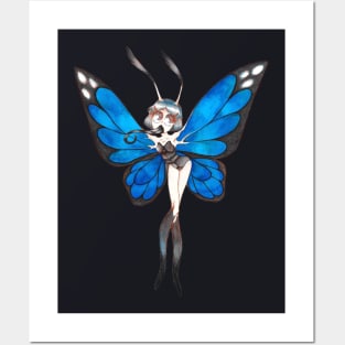 Butterfly woman Posters and Art